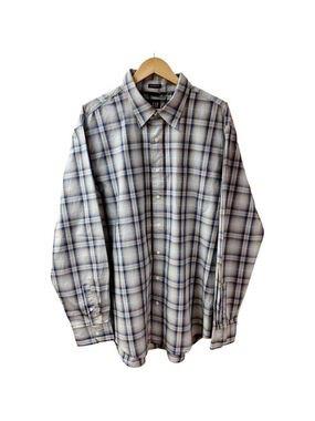NWT GAP Mens Size XXL Blue Plaid Button Down Shirt Classic Fit Long Sleeve